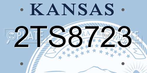 2TS8723 Kansas License Plate