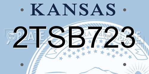 2TSB723 Kansas License Plate