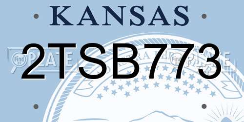 2TSB773 Kansas License Plate