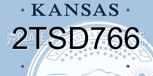 2TSD766 Kansas License Plate