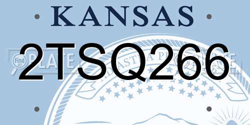 2TSQ266 Kansas License Plate