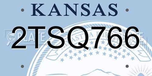 2TSQ766 Kansas License Plate