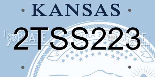 2TSS223 Kansas License Plate
