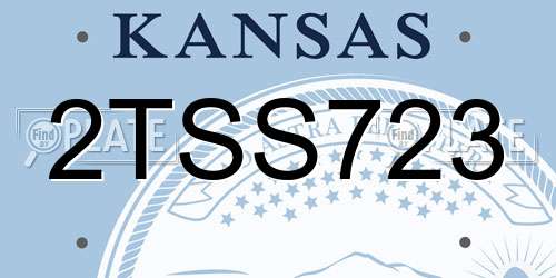 2TSS723 Kansas License Plate