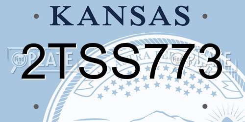 2TSS773 Kansas License Plate