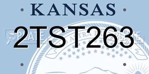 2TST263 Kansas License Plate