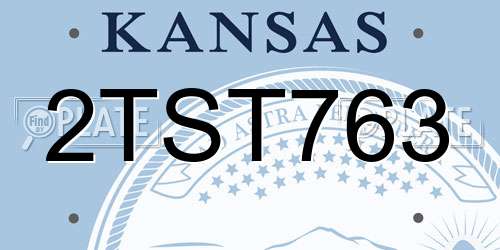 2TST763 Kansas License Plate