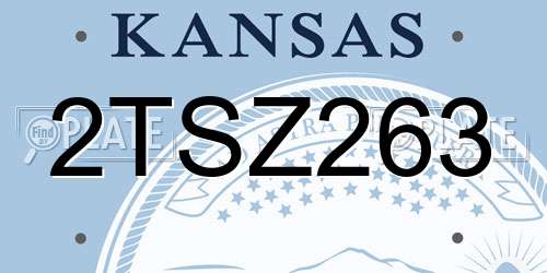 2TSZ263 Kansas License Plate