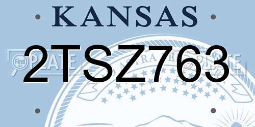 2TSZ763 Kansas License Plate