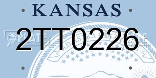 2TT0226 Kansas License Plate
