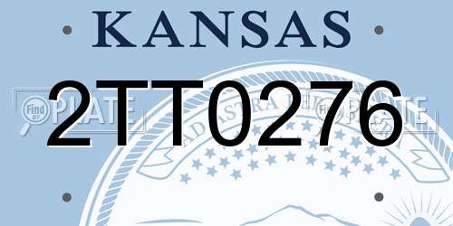 2TT0276 Kansas License Plate