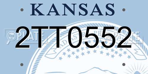 2TT0552 Kansas License Plate