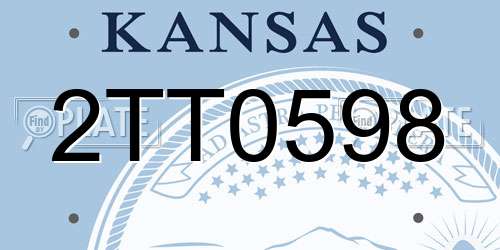 2TT0598 Kansas License Plate