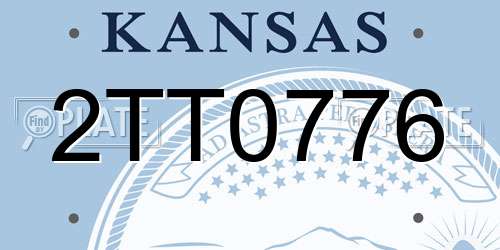 2TT0776 Kansas License Plate