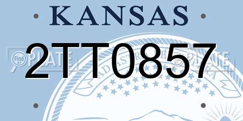2TT0857 Kansas License Plate