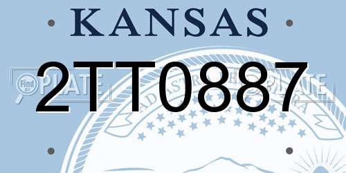 2TT0887 Kansas License Plate