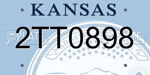 2TT0898 Kansas License Plate