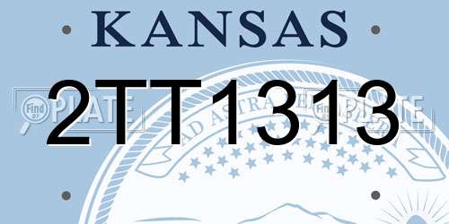 2TT1313 Kansas License Plate