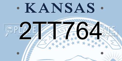 2TT764 Kansas License Plate