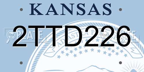 2TTD226 Kansas License Plate