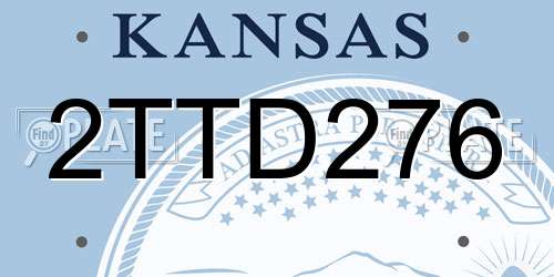 2TTD276 Kansas License Plate