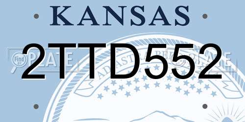 2TTD552 Kansas License Plate