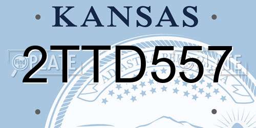 2TTD557 Kansas License Plate