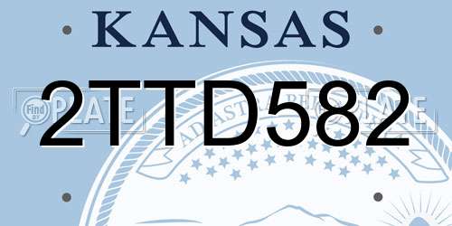 2TTD582 Kansas License Plate