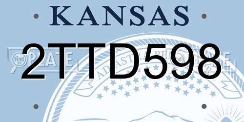 2TTD598 Kansas License Plate