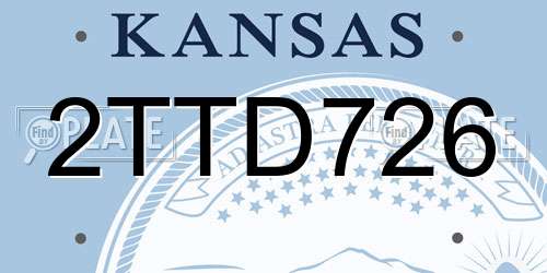 2TTD726 Kansas License Plate