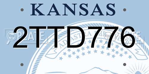2TTD776 Kansas License Plate