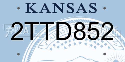 2TTD852 Kansas License Plate