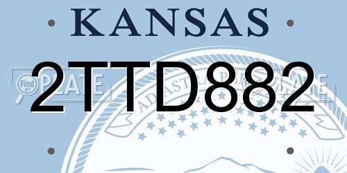 2TTD882 Kansas License Plate