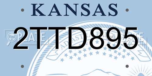 2TTD895 Kansas License Plate