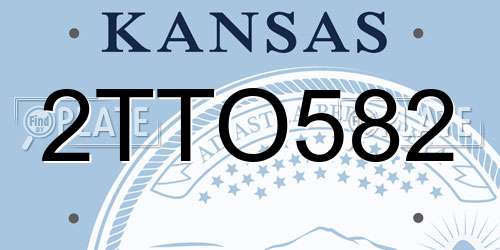 2TTO582 Kansas License Plate