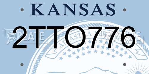 2TTO776 Kansas License Plate