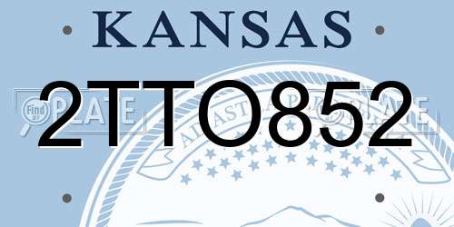 2TTO852 Kansas License Plate