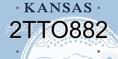 2TTO882 Kansas License Plate