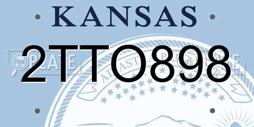2TTO898 Kansas License Plate