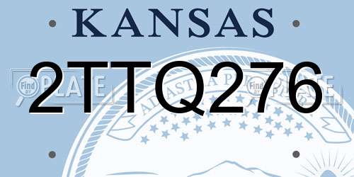 2TTQ276 Kansas License Plate