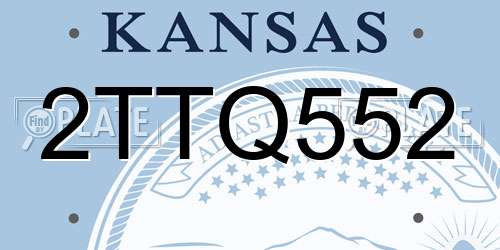 2TTQ552 Kansas License Plate