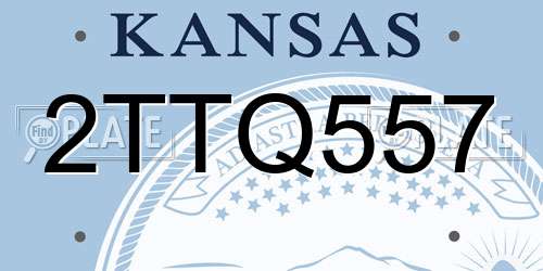 2TTQ557 Kansas License Plate
