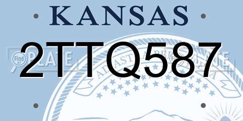 2TTQ587 Kansas License Plate