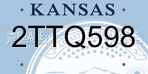 2TTQ598 Kansas License Plate
