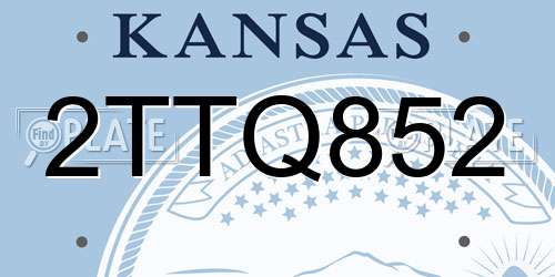 2TTQ852 Kansas License Plate