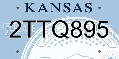2TTQ895 Kansas License Plate