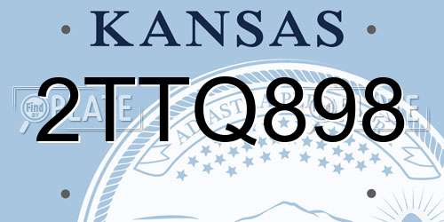 2TTQ898 Kansas License Plate
