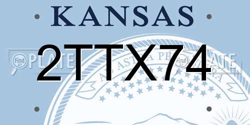 2TTX74 Kansas License Plate