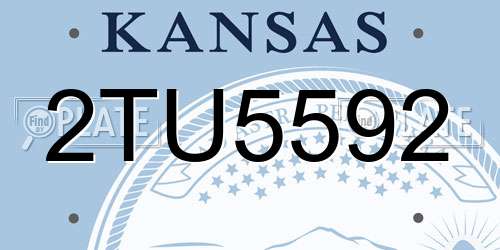 2TU5592 Kansas License Plate