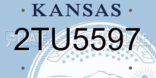 2TU5597 Kansas License Plate